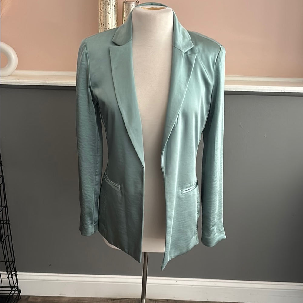 INC International Concepts Green Blazer with Notched Lapels